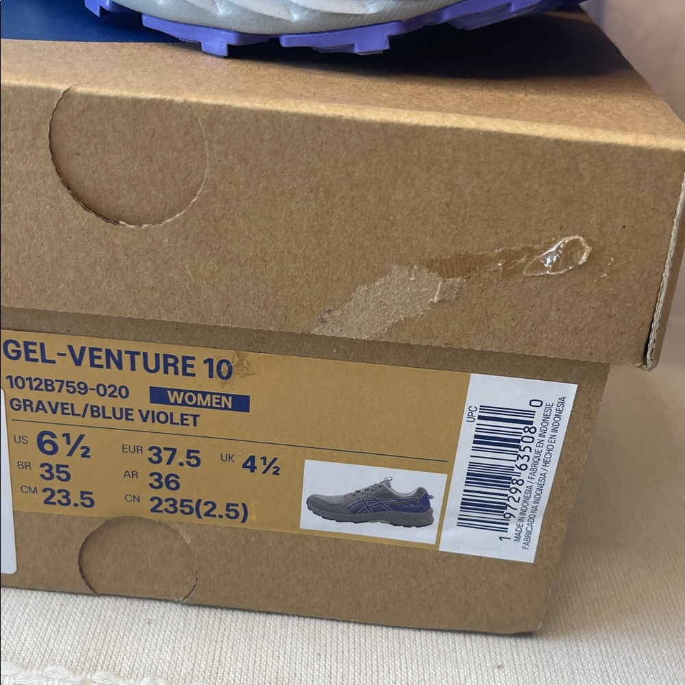 ASICS Women's Gel Venture 10 Trail Shoe - Gray and Lavender - Picture 3 of 9